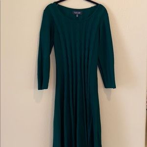 Evan Picone Green Sweater Dress